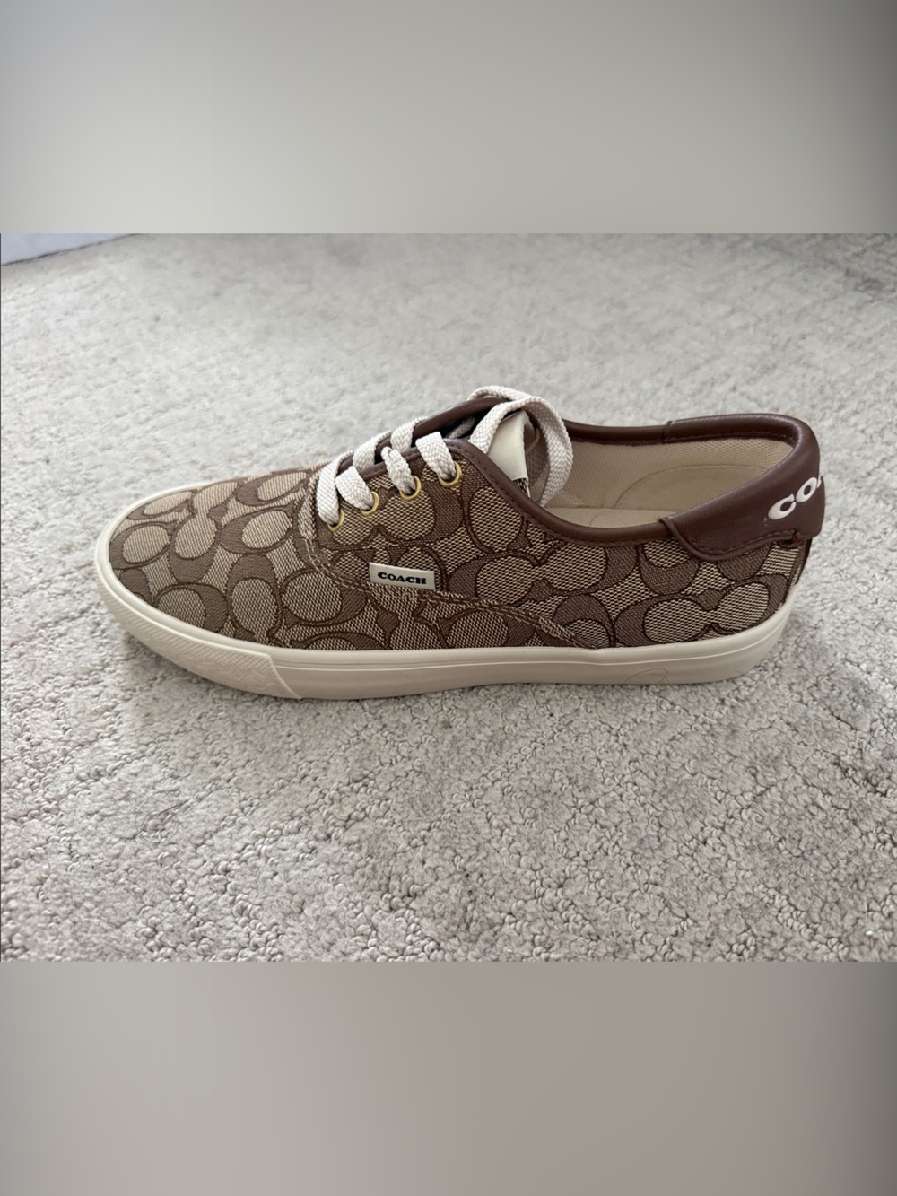 Coach Brown Signature Canvas Low-Top Sneaker